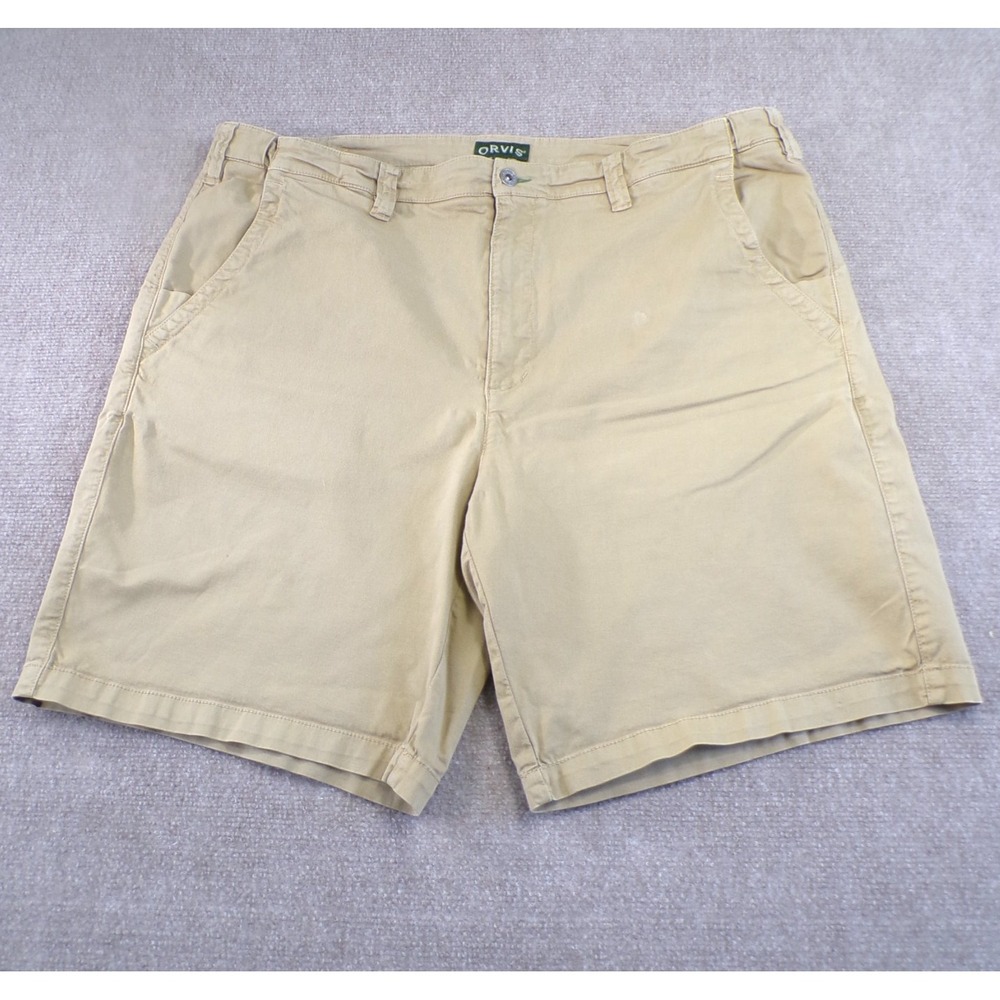 Orvis Men's EZ-Waist Stretch Chino Khaki Expandable Stretch Shorts | Size 42